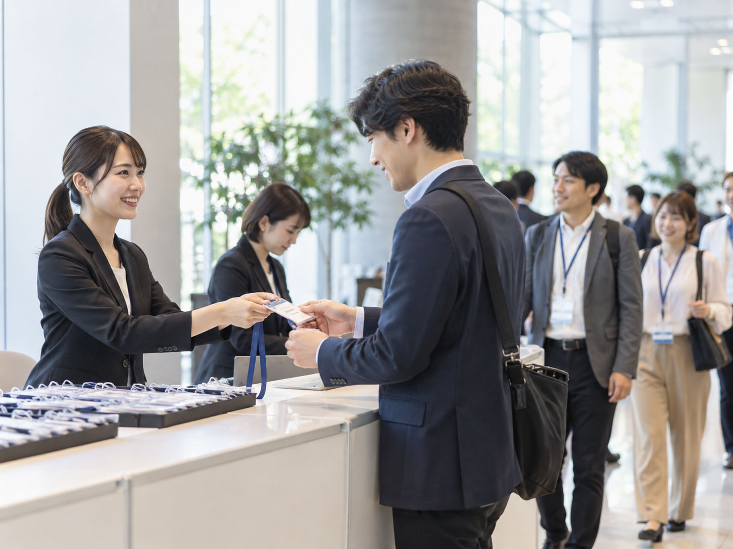 イベント・展示会での来場者受付シーン